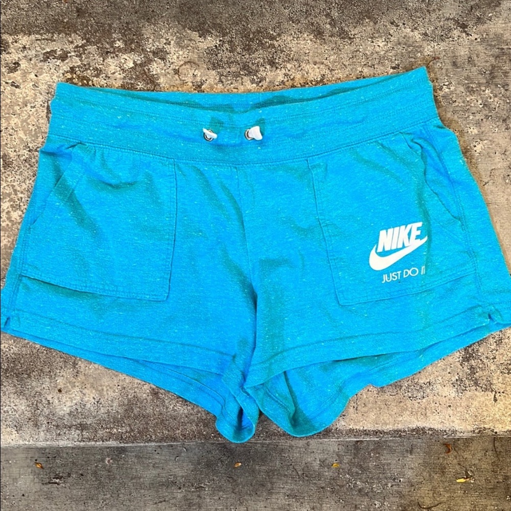 Woman blue Nike shorts